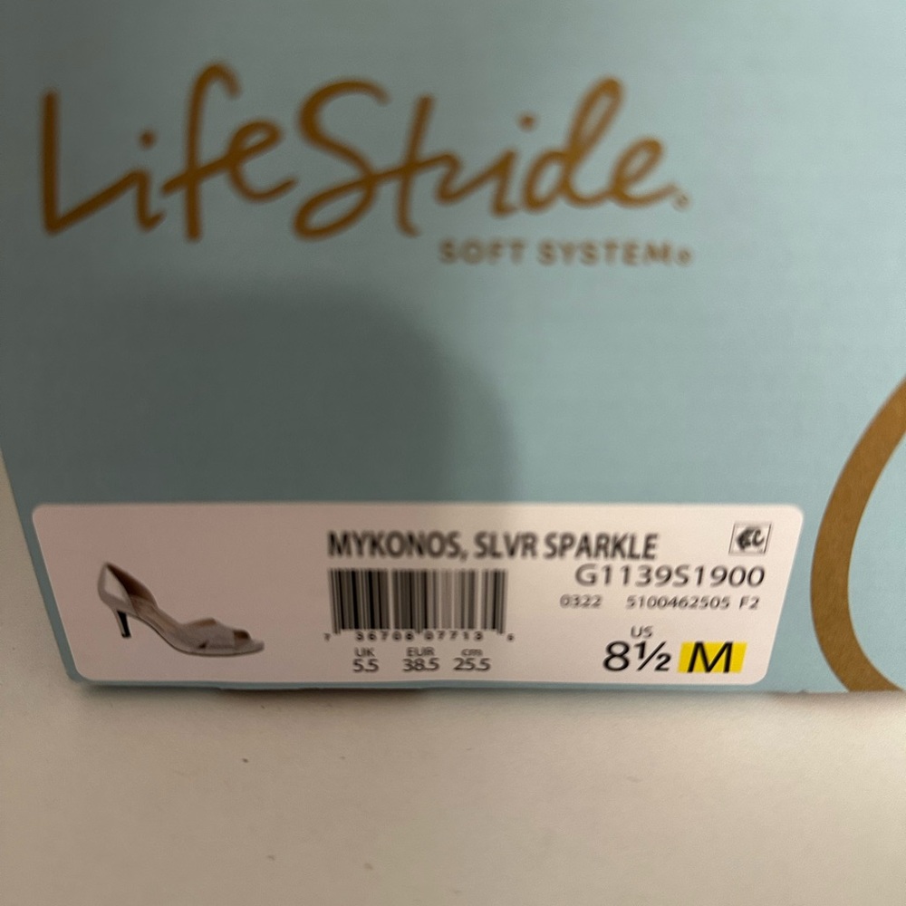 Life stride Mykonos silver sparkle heel - Picture 4 of 7